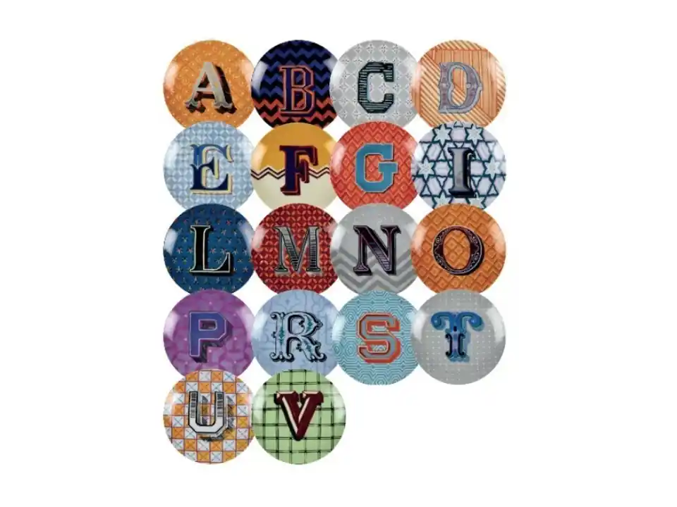 Monogram piattino ø 19 cm in porcellana, 18 assortiti