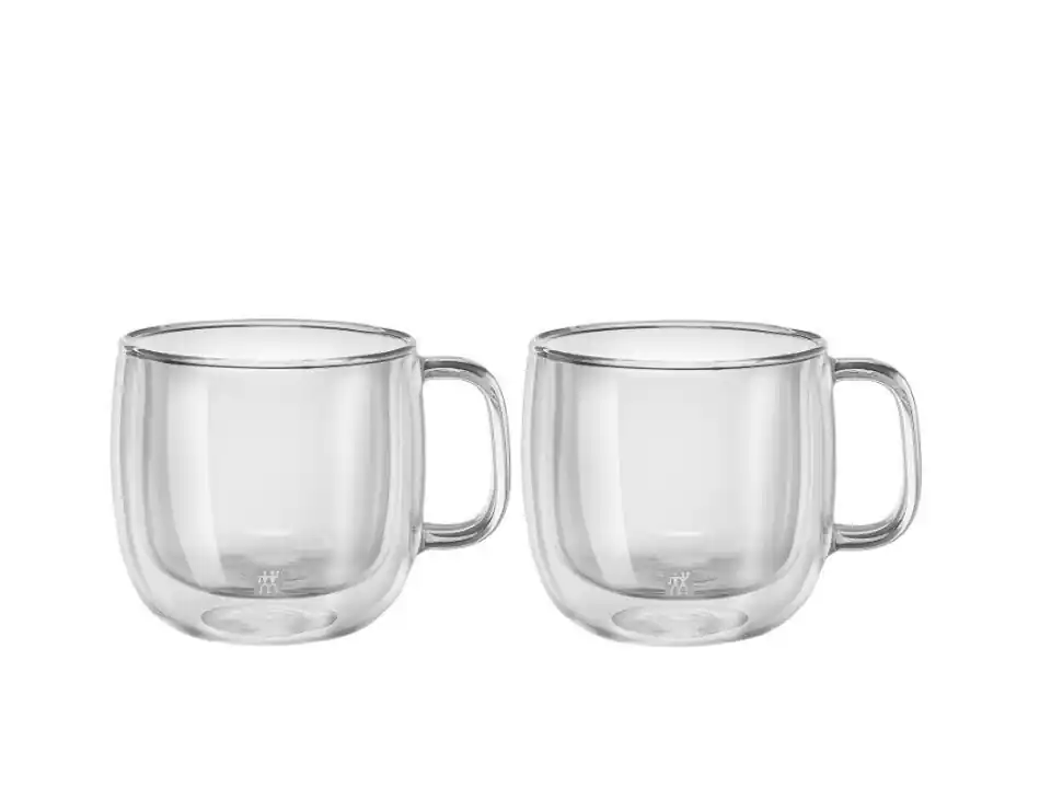 Set di 2 bicchieri da cappuccino con manico, 450 ml