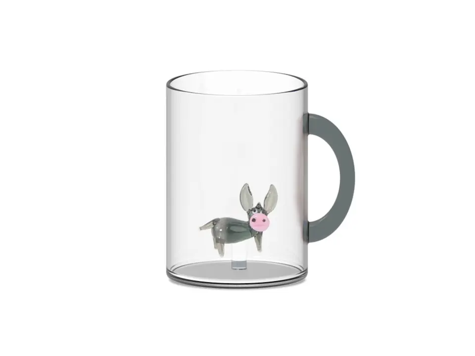 Tazza in vetro asino, 420 ml