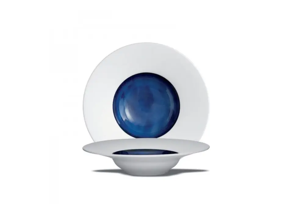 Abyssos pasta bowl bianca matt e blu d. 30,5 h. 6,5