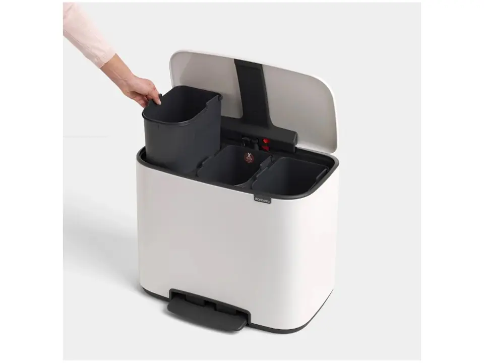 Bo pedal bin pattumiera 3 x 11 litri - white