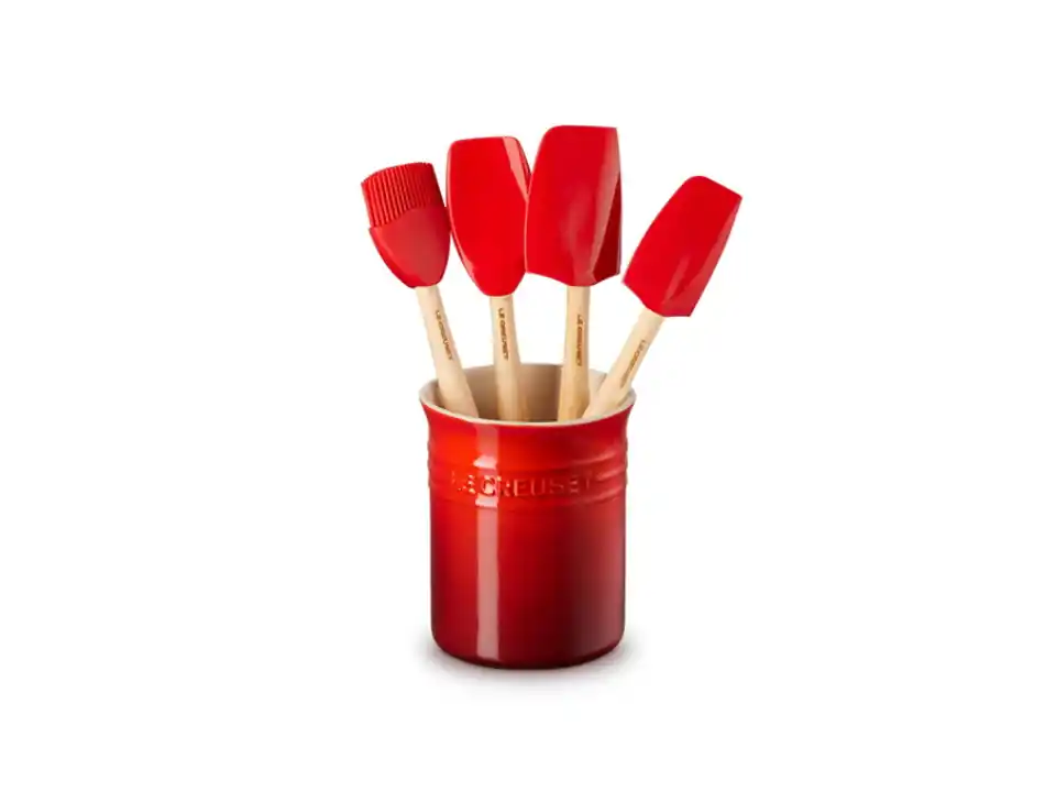Craft, set contenitore spatole + 4 spatole - ciliegia