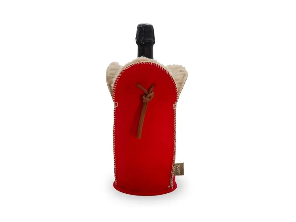 Glacette refrigerante rossa con pelliccia in lana