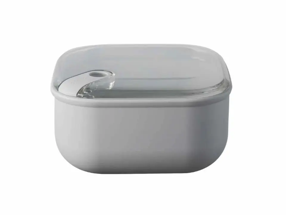 Pull box, contenitore quadrato per alimenti c/ griglia di drenaggio 19,5x19,5xh10,5 cm grigio