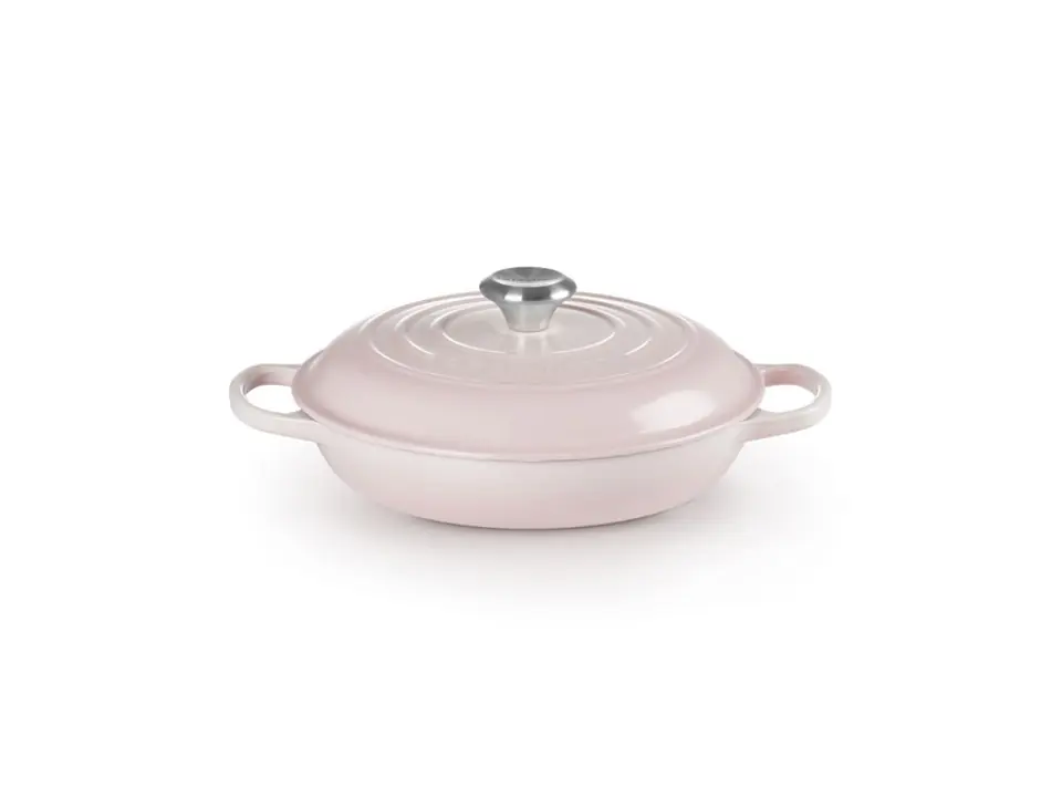 Evolution, tegame basso 26 cm in ghisa - shell pink