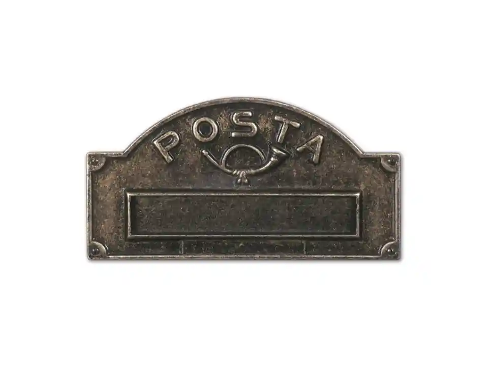 Frontale in ottone brunito per lettere