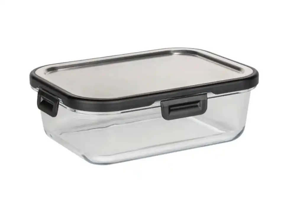Contenitore per alimenti in vetro acciaio 1 l coperchio in acciaio inox