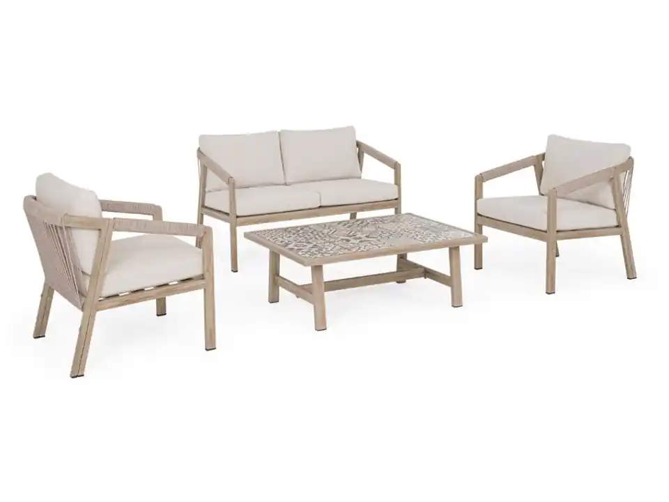 Set 4 salotto con cuscini kalimera timber kd