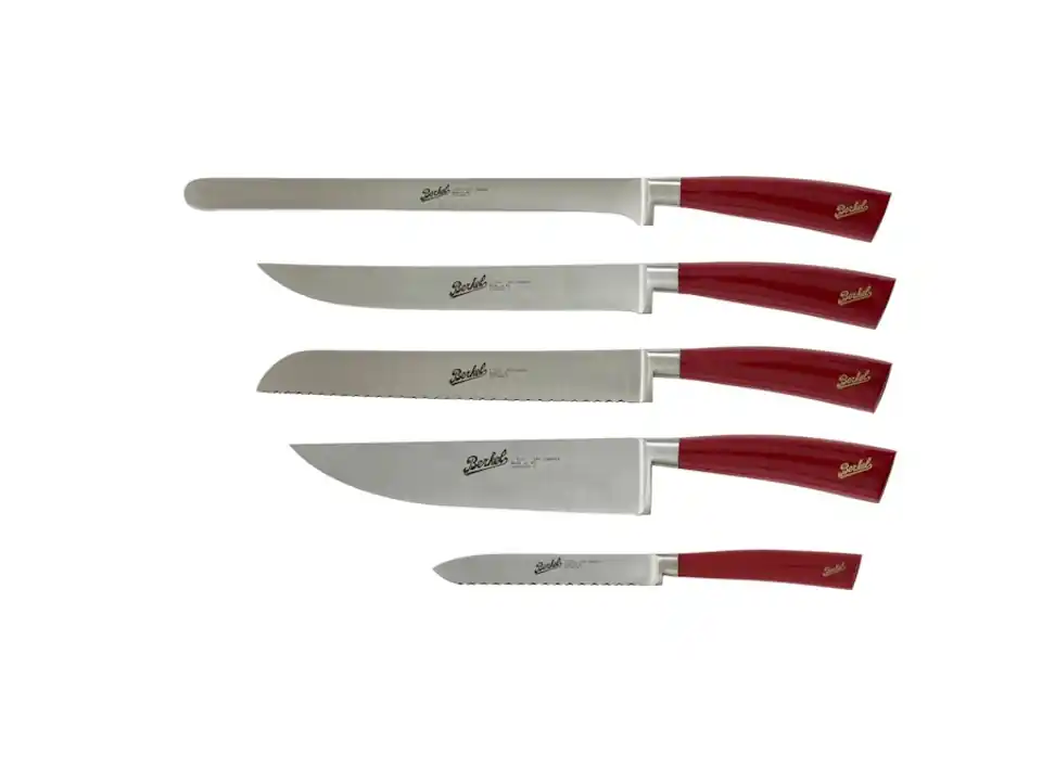 Elegance, set di 5 coltelli chef - rosso