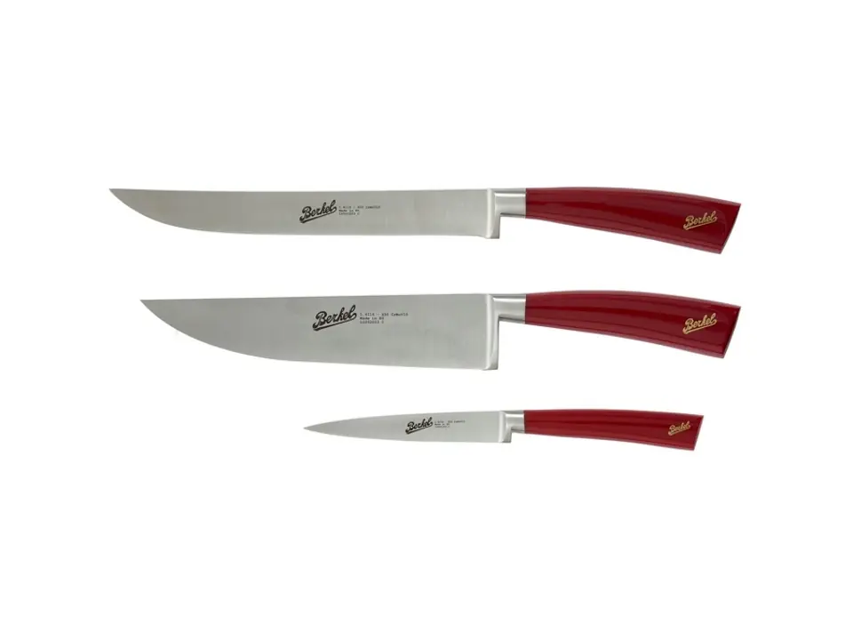Elegance, set 3 coltelli chef - rosso