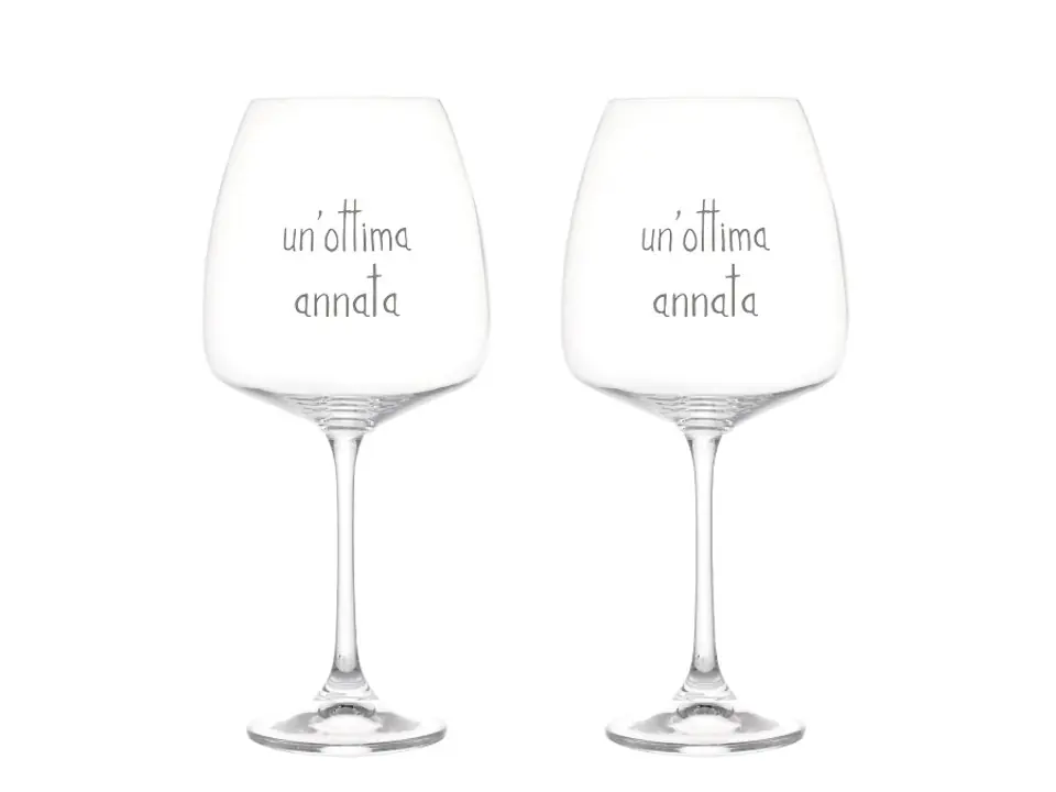 Set 2 calici vino un‘ottima annata, 77 cl