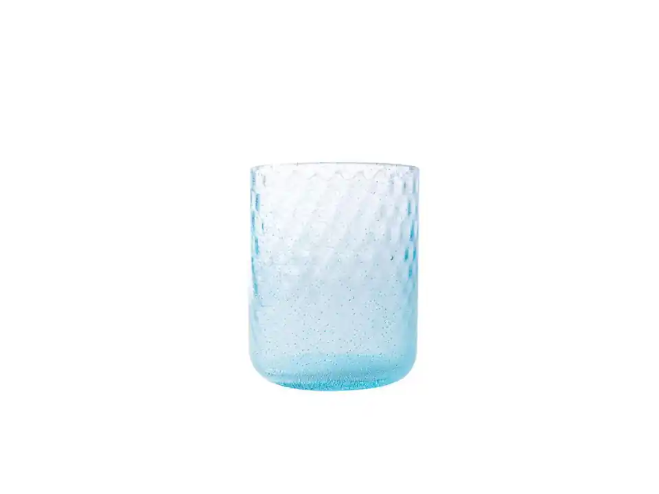 Bicchiere vetro soffiato, 350 ml acquamarina
