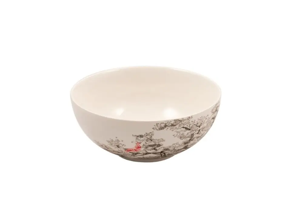 Kerasia, coppa rotonda alta avorio ø cm 18,5 h cm 7,5