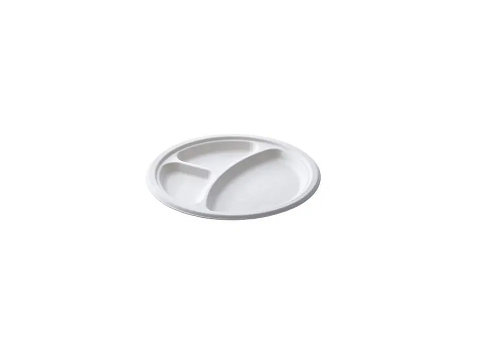Piatto bio 3 scomparti ø26 cm - 50 pezzi