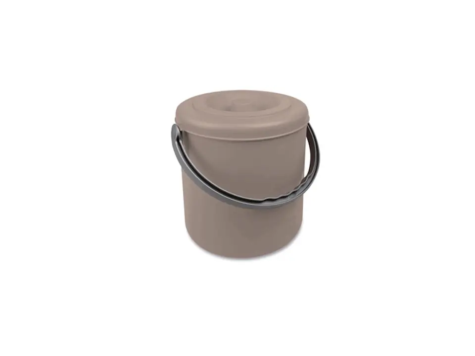 Eureka, pattumiera con coperchio 15 lt tortora