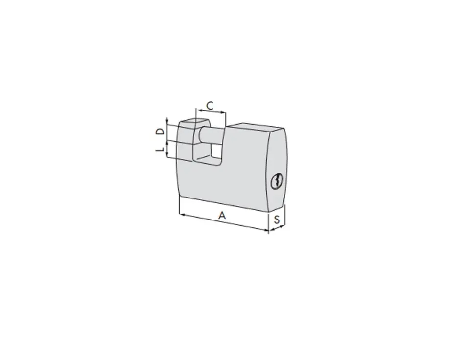 Lucchetto rettangolare locking line cod. 21610 63 0