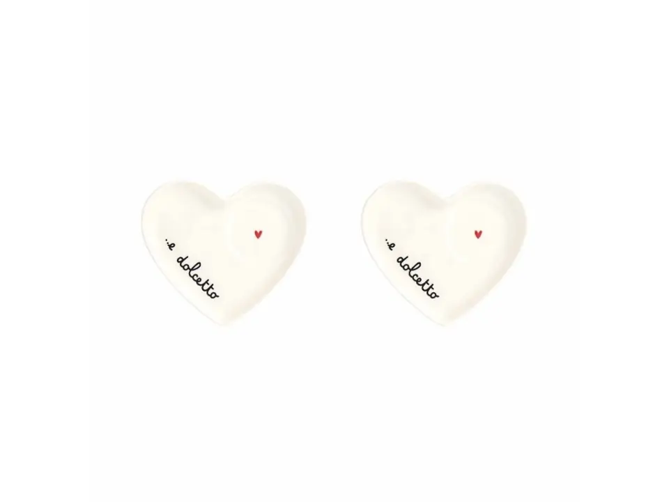 Set 2 piattini per tazze espresso cuore ..e dolcetto