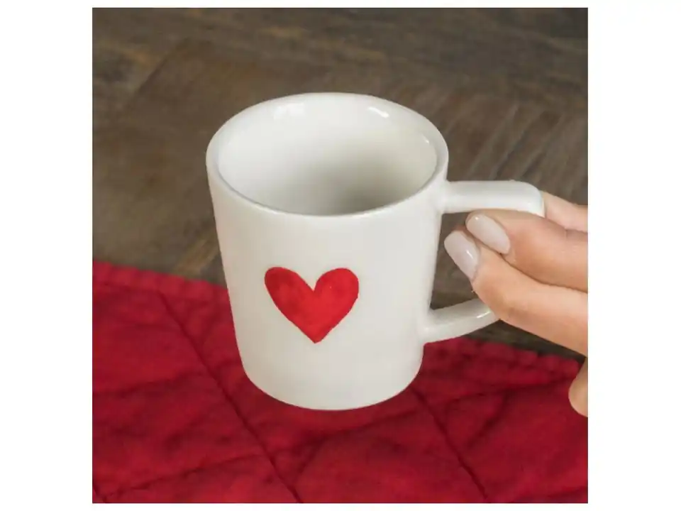 Set 2 tazzine espresso cuore rosso, 100 ml