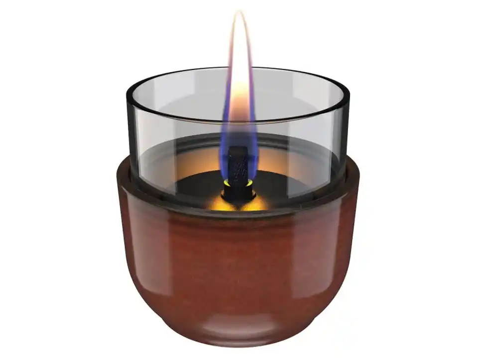 Violet 8, candela ricaricabile ø8x6 cm - ambra