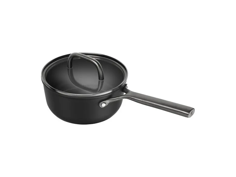 Milano, casseruola nero con coperchio in vetro - 18 cm