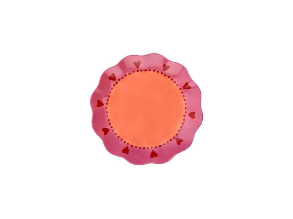 New milk&coffee, piatto dessert cuori arancio madame - ø 20 cm