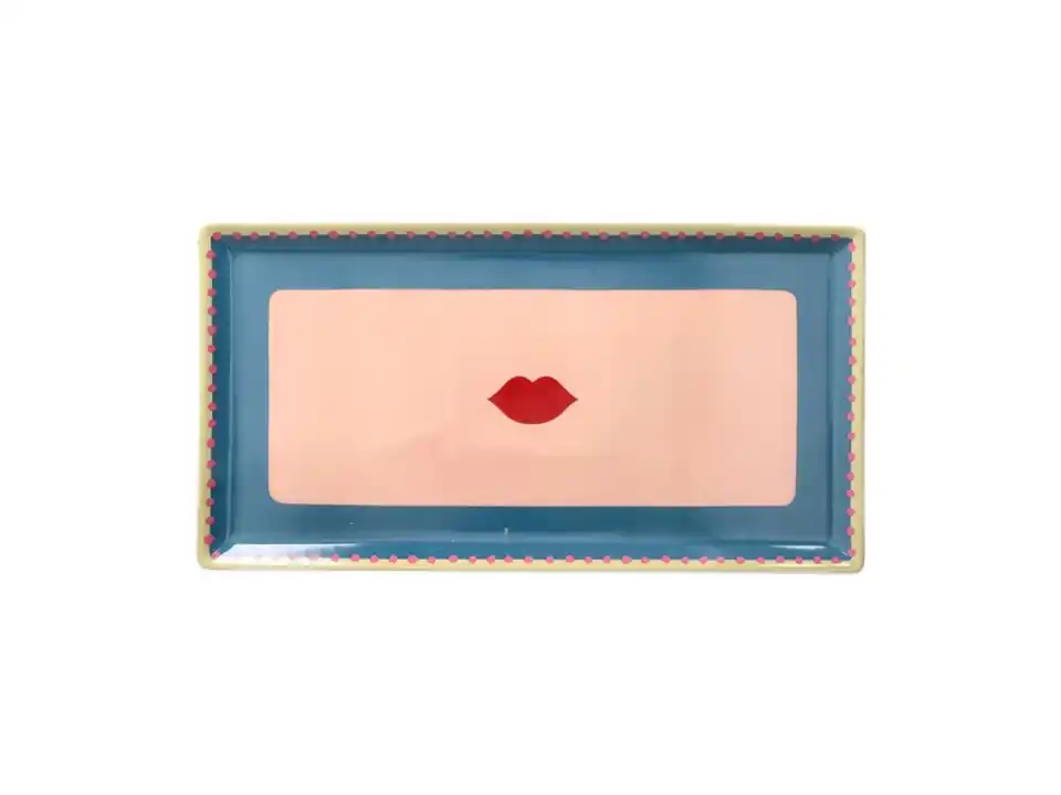 New milk&coffee, piatto rettangolare madame 32x17 cm - bacio