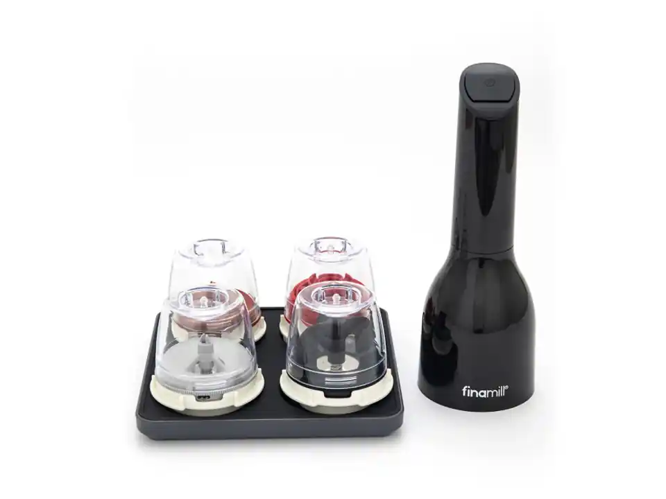 Set bbq con macina, 4 capsule finapod e vassoio