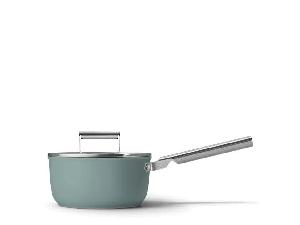 Casseruola a un manico con coperchio, 50‘s style, ø 20 cm, verde smeraldo
