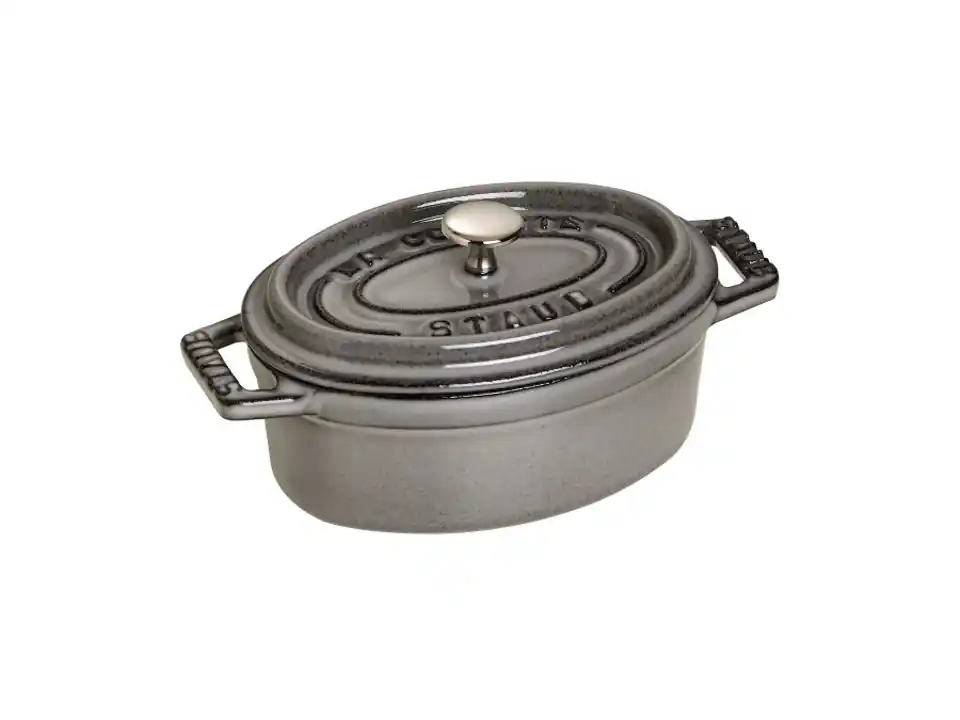 Mini cocotte ovale grigio grafite, 11 cm