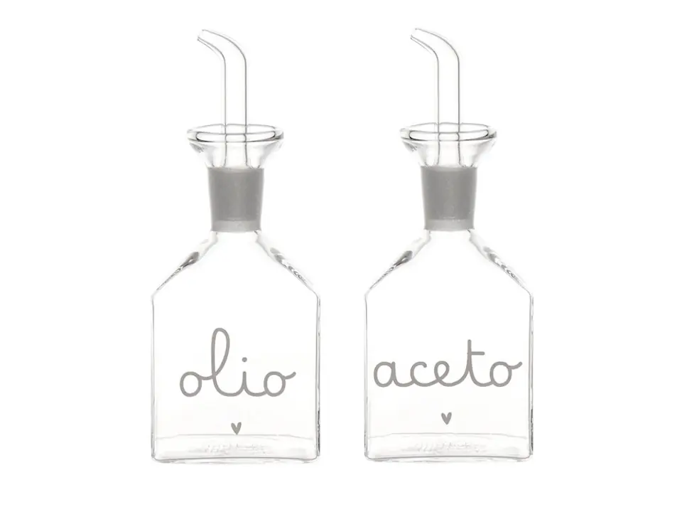 Set bottiglie aceto e olio 2x150 ml
