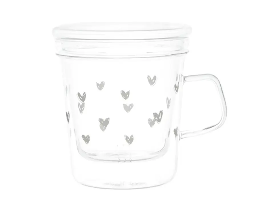 Mug con infusore tappezzeria cuori, 400 ml