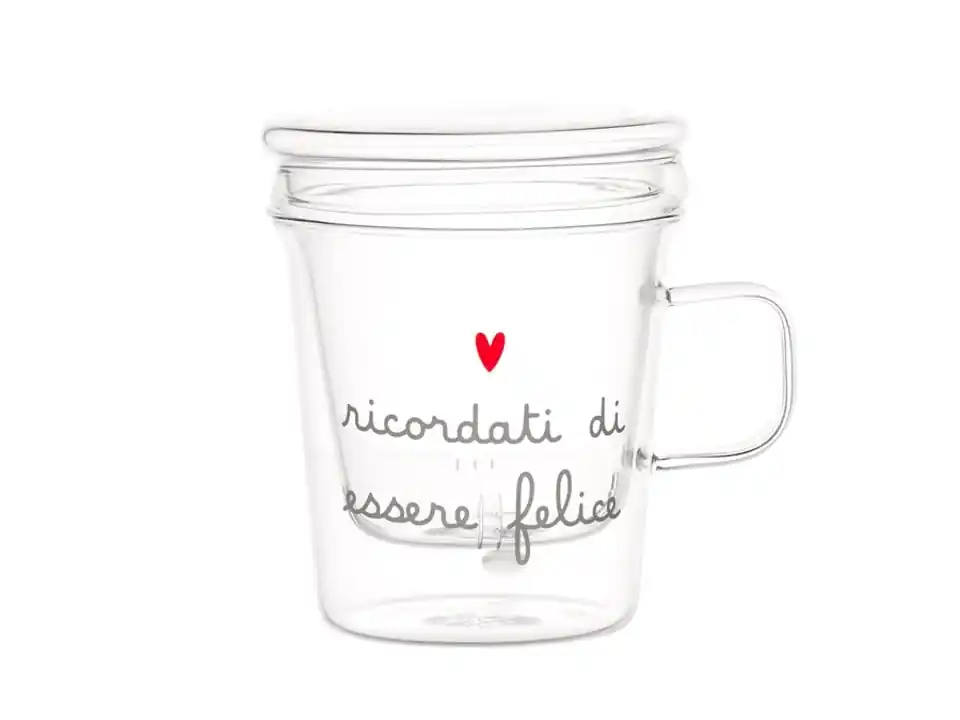 Mug con infusore ricordati di essere felice