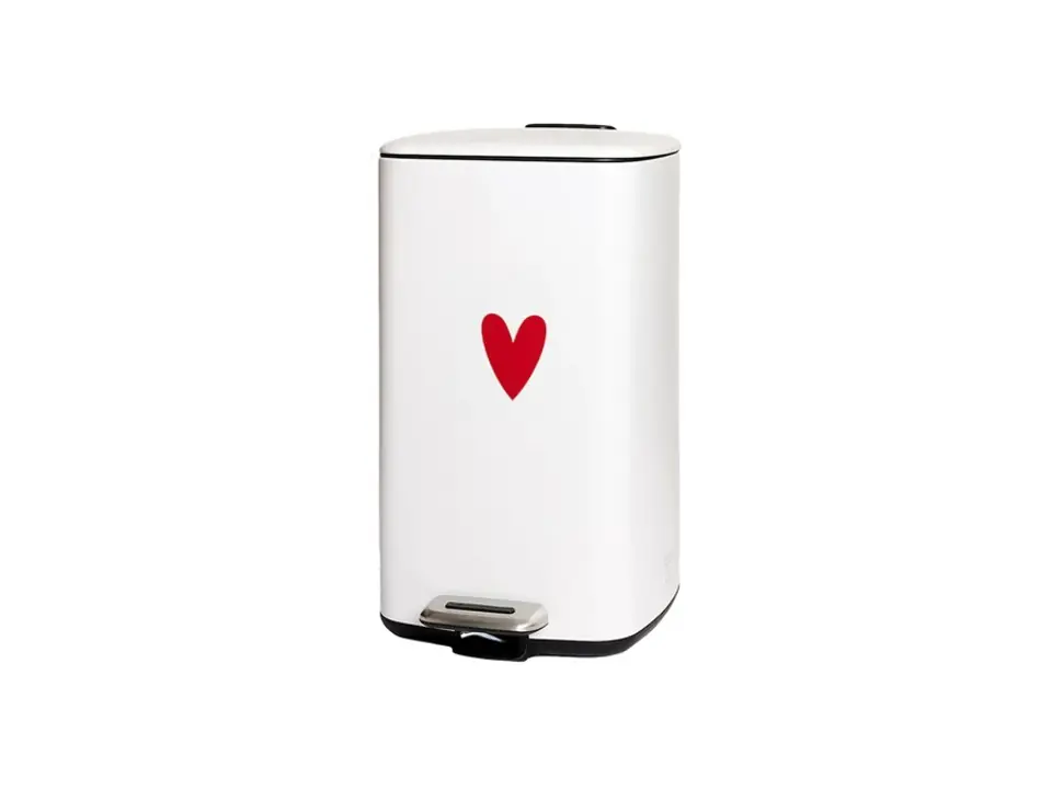 Pattumiera cuore rosso bianca 20 lt