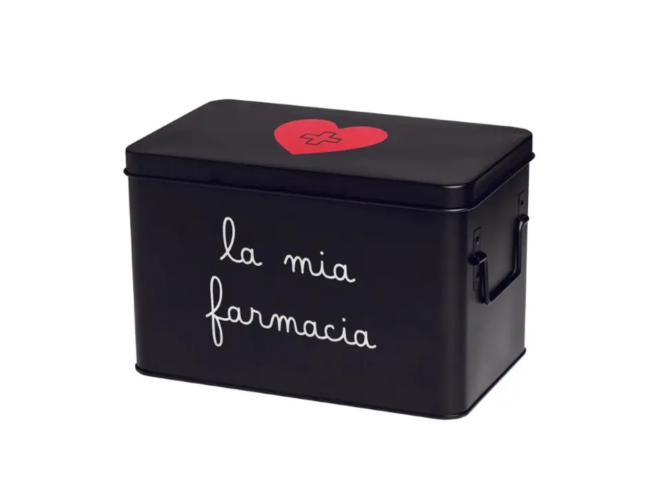 Scatola in acciaio verniciato la mia farmacia - 32x19x20 cm