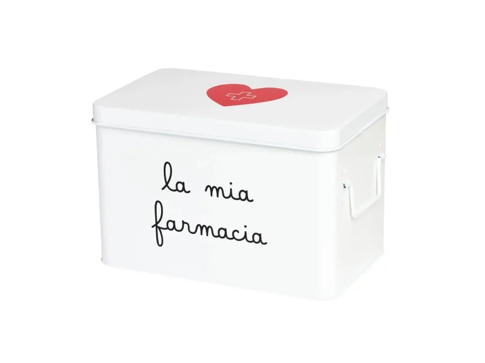 Scatola in acciaio verniciato la mia farmacia - 32x19x20 cm