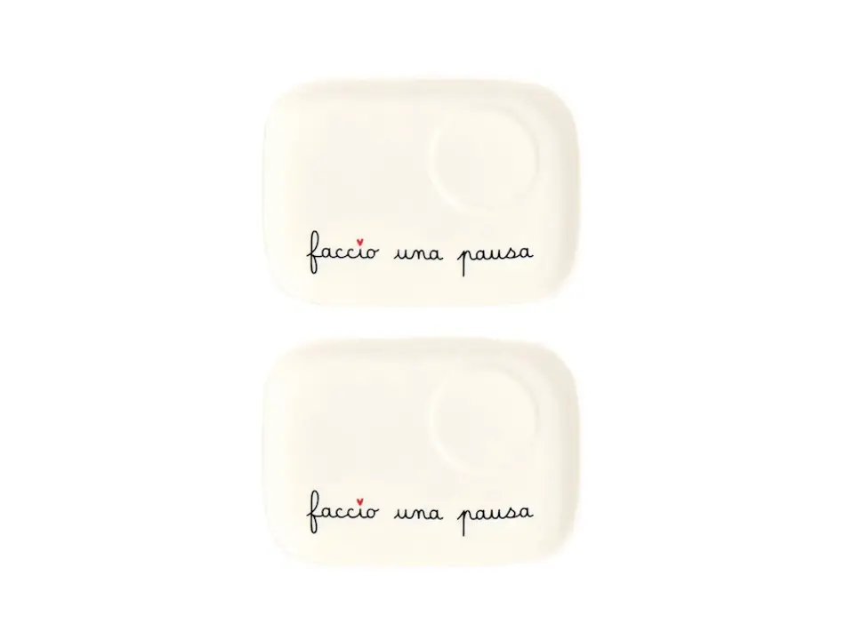 Set 2 piattini per tazze espresso faccio una pausa