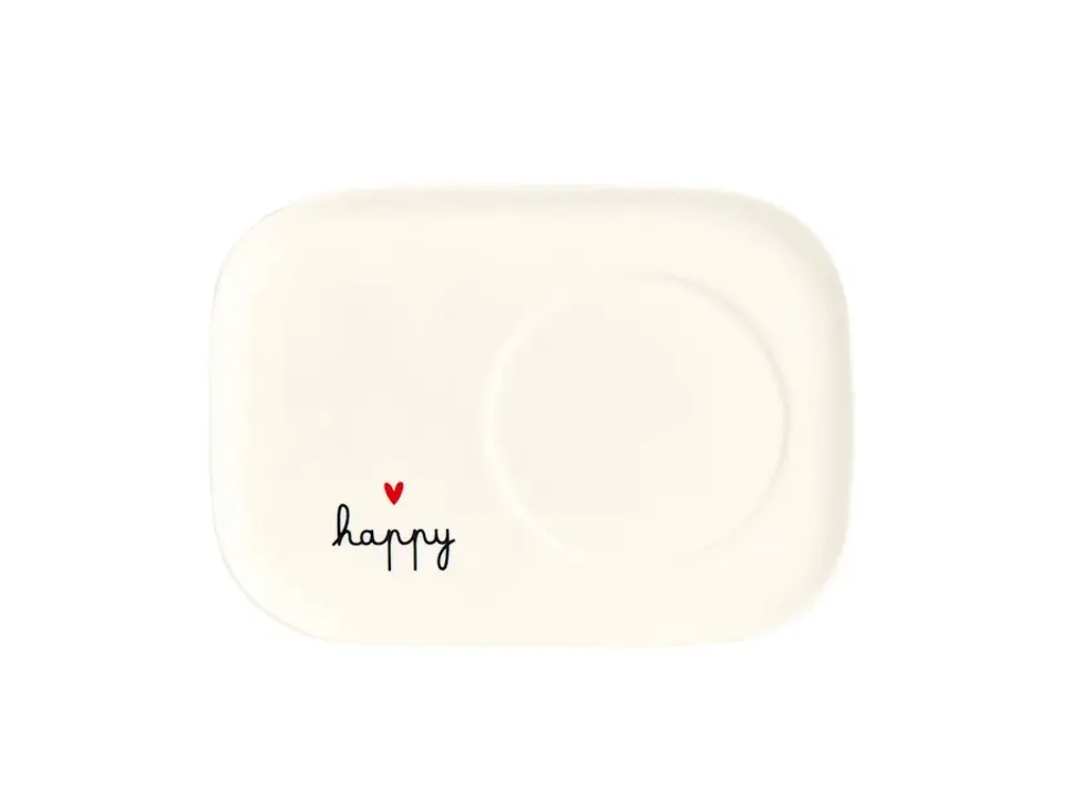 Piatto per tazze colazione happy 20,5 x 14,7 cm