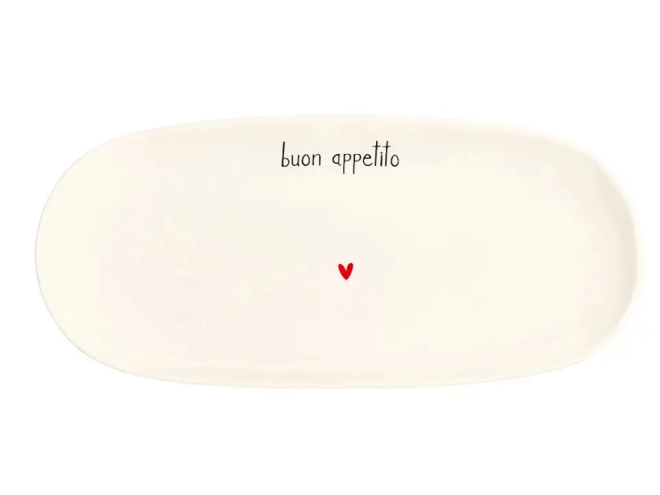 Piatto ovale fondo buon appetito - 34.2x16 cm