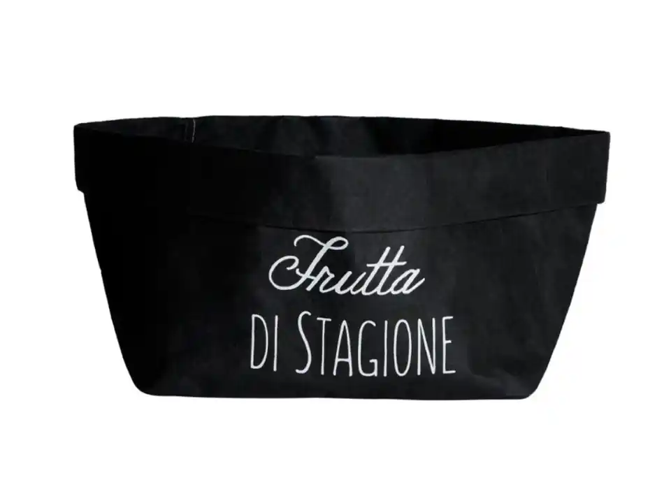 Frutta di stagione, contenitore in cellulosa 22x22 nero
