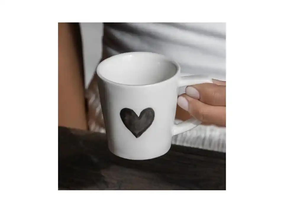 Set 2 tazzine espresso cuore grigio, 100 ml