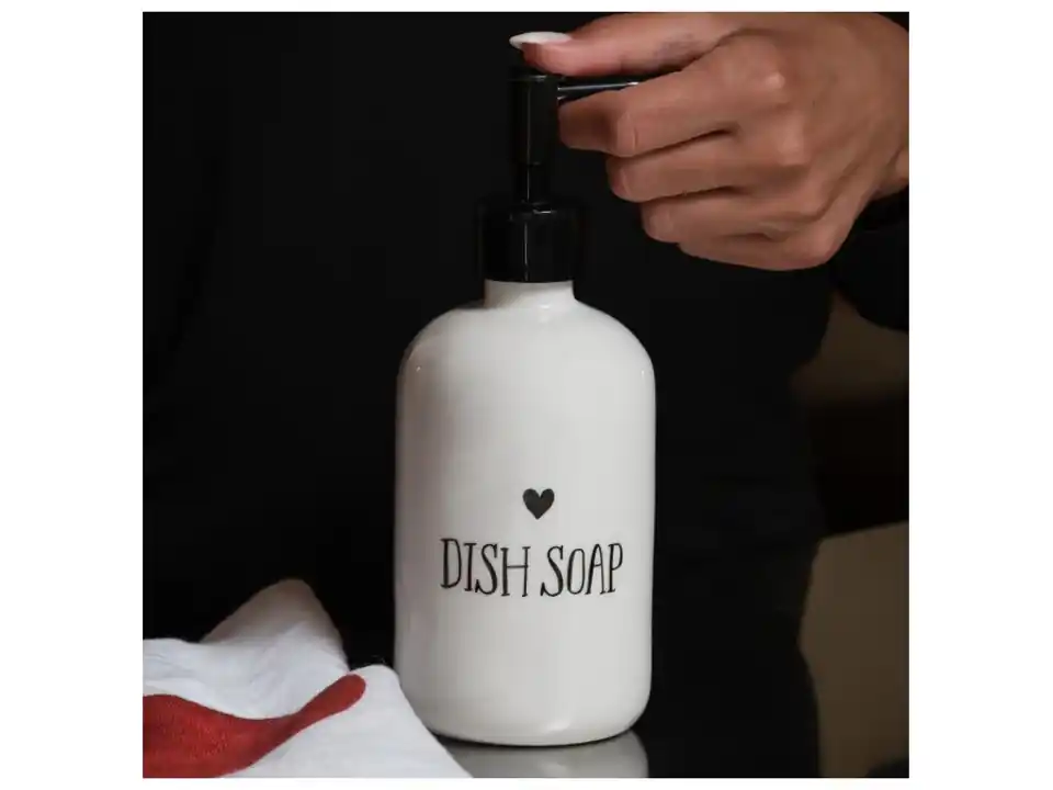 Dosasapone bianco con decoro dish soap