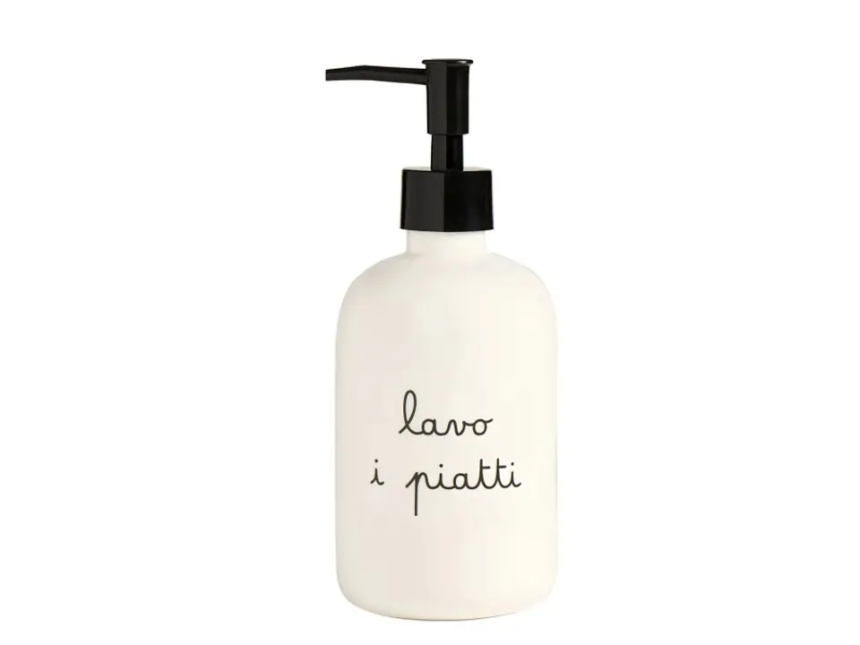 Dosasapone bianco con decoro lavo i piatti