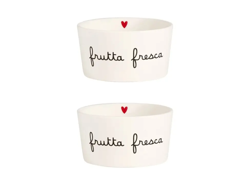 Set 2 coppette in gres frutta fresca