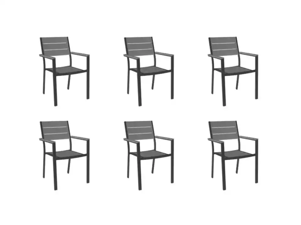 Set 6 poltrone cervia impilabili antracite