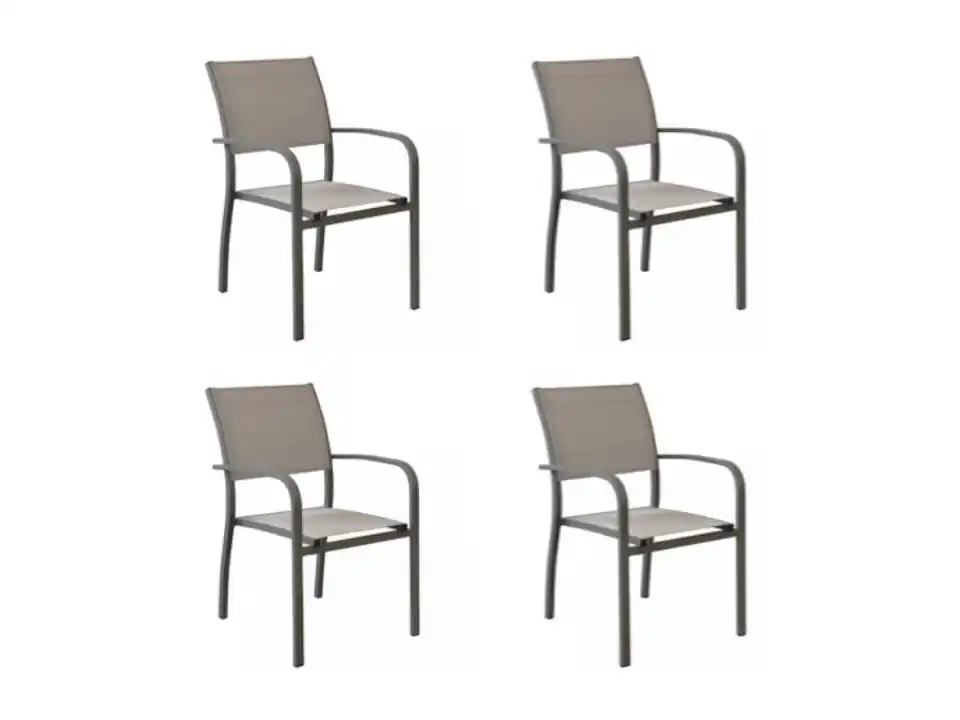 Set 4 poltrone savannah impilabili taupe