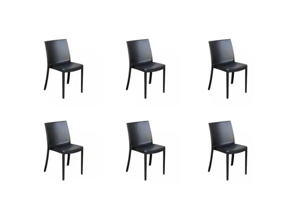 Set 6 sedie perla impilabili antracite