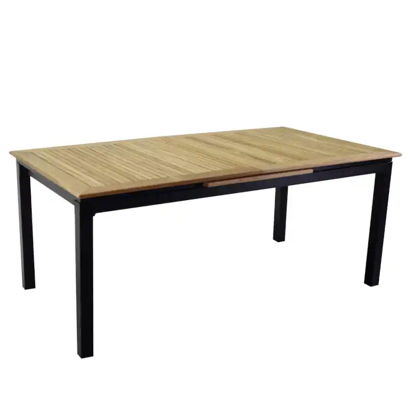 Tavolo alluminio Idaho Plus allungabileantracite piano teak cm180\\/240x100h76