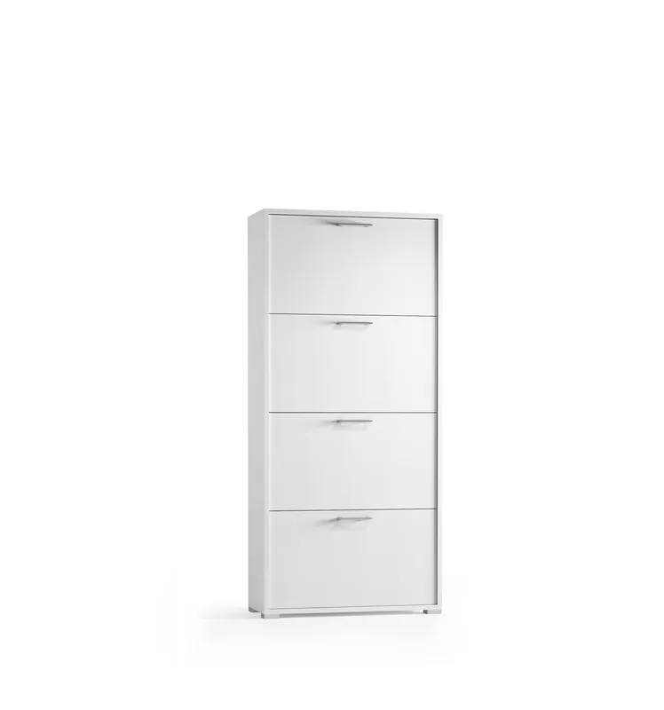 Scarpiera Doppia Profondità 4 Ante Fino A 18 Paia Bianco\\/Bianco