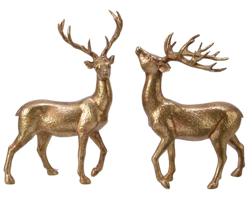 Cervo in poliresina oro 9,5x18,4x26,1 cm