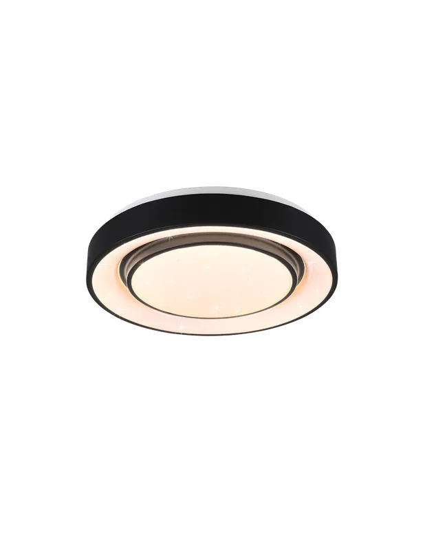 Plafoniera Moderna Led Dimmer RGB Mona Nero Ø38 cm Trio Lighting